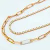 gold & diamond link necklace