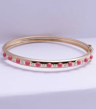 Coral & Diamond Bracelet