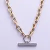 Gold Link Chain with Diamond Toggle