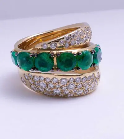 Emerald & Diamond Statement Ring