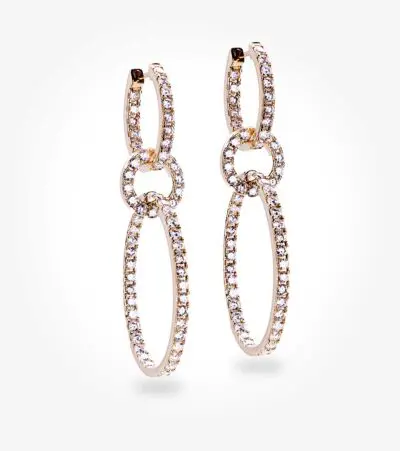 White Diamond Drop Earrings