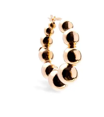 Gold Ball Hoop Earring