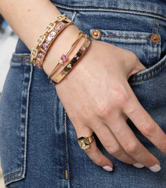 Pink Sapphire Bracelets Stack