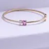 Pink Sapphire & White Diamond Bangle