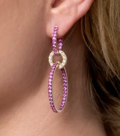 Pink Sapphire Drop Earrings