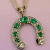 Emerald Horseshoe Charm