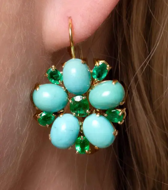 Emerald & Turquoise Earrings