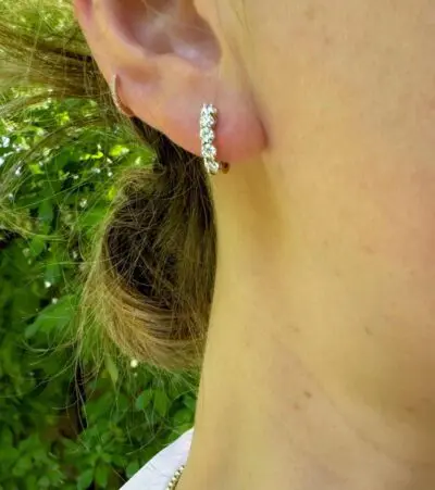 Diamond Huggie Earrings