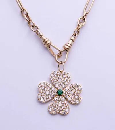 Diamond Four Leaf Clover Necklace