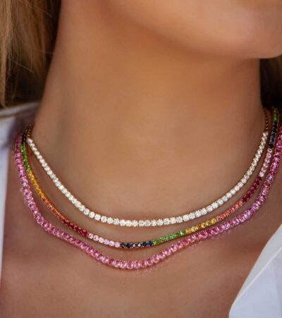 This Pink Sapphire Tennis Necklace