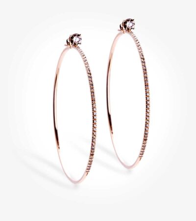 Pave Diamond Hoop Earrings